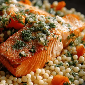 Herbed Pearl Couscous and Salmon