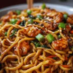 Sticky Garlic Chicken Noodles