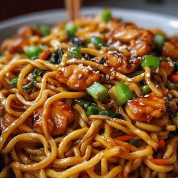 Sticky Garlic Chicken Noodles