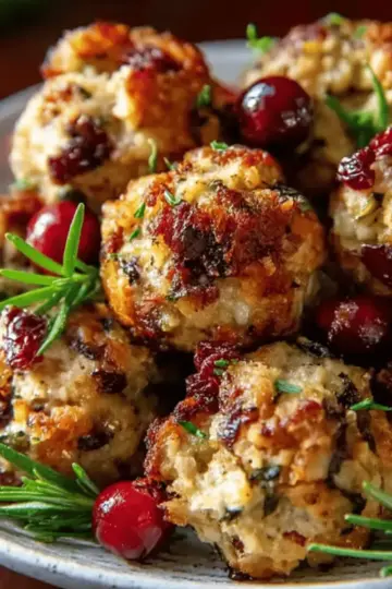 Cranberry Turkey Stuffing Balls