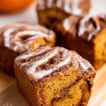 Cinnamon Swirl Pumpkin Bread Mini Loaves