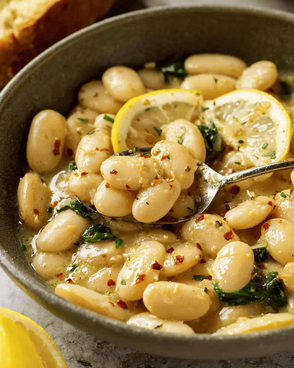 creamy lemon garlic butter beans