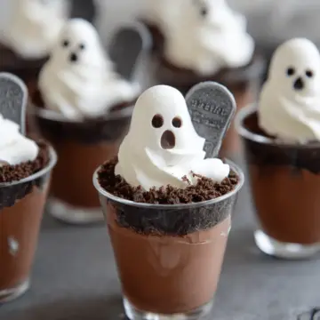 Ghosts in the Graveyard Chocolate Pudding Cups