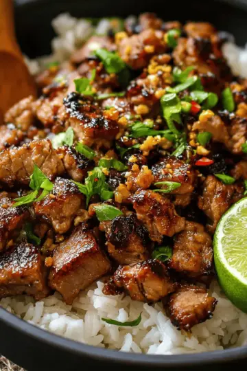Ginger Lime Pork with Coconut Rice