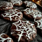 Marshmallow Spider Web Chocolate Cookies