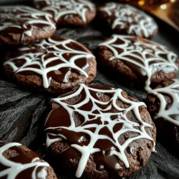 Marshmallow Spider Web Chocolate Cookies