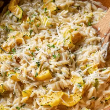 Creamy One Pot Delicata Squash Orzo
