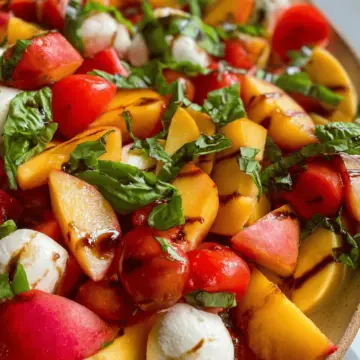 Chopped Peach Caprese Salad