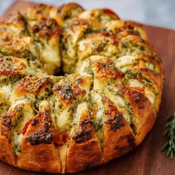 Cheesy Pesto Roll Wreath