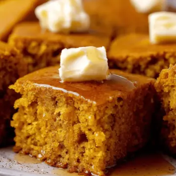 Pumpkin Cornbread with Cinnamon Honey Butter