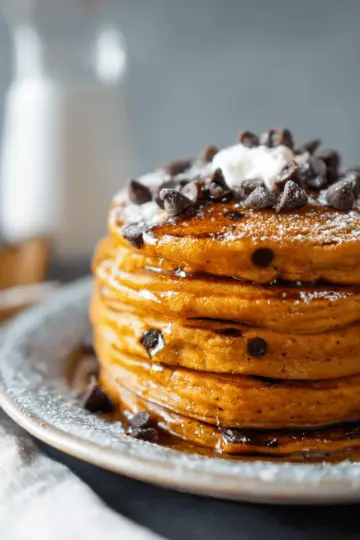 Pumpkin Chocolate Chip Pancakes