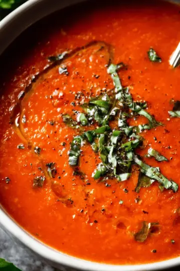 Homemade Roasted Tomato Basil Soup