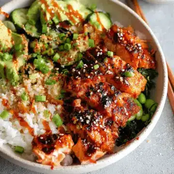 Honey Sriracha Salmon Bowls