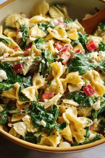 Spinach Artichoke Pasta Salad