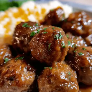 Crockpot Salisbury Steak Meatballs