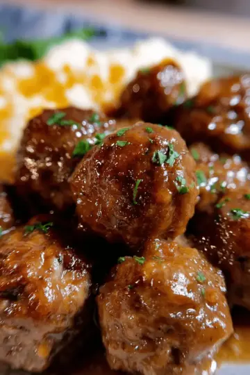 Crockpot Salisbury Steak Meatballs