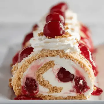 Cherry Cheesecake Angel Food Cake Roll