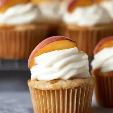 Fresh Peach Cupcakes with Cream Cheese Frosting