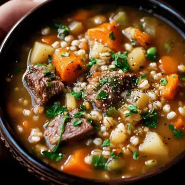 Crockpot Beef Barley Soup
