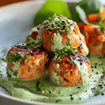 Salmon Balls with Creamy Avocado Sauce