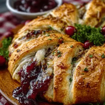 Cranberry Turkey Crescent Ring