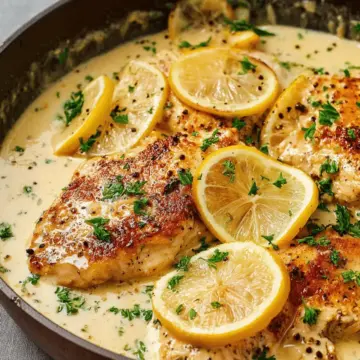 Easy, Creamy Lemon Garlic Skillet Chicken