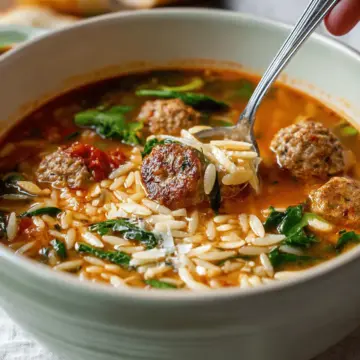 Italian Meatball & Orzo Soup
