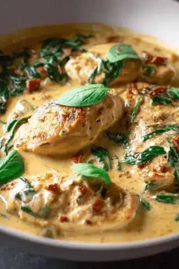 One-Pan Creamy Chicken and Spinach