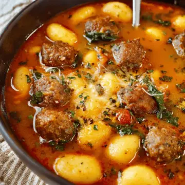 Italian Meatballs & Gnocchi Soup
