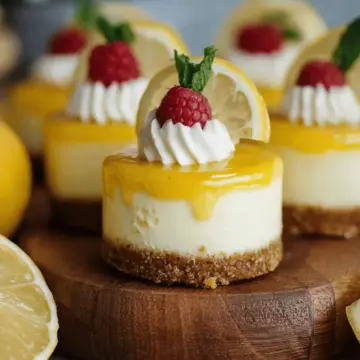 Easy Mini Lemon Curd Cheesecakes