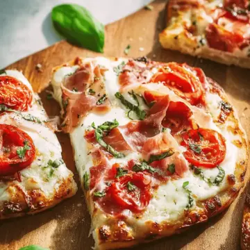 Bread Margherita Pizza with Prosciutto