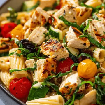 Mediterranean Chicken Pasta Salad