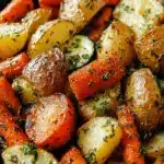 Garlic Herb Roasted Potatoes Carrots and Zucchini