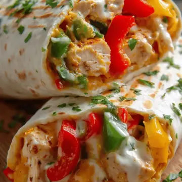 Chicken Bell Pepper Ranch Burritos