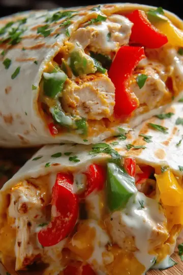 Chicken Bell Pepper Ranch Burritos