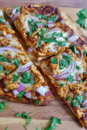 Easy BBQ Chicken Naan Pizza