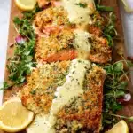 Baked Parmesan Crusted Salmon with Lemon Cream Sauce