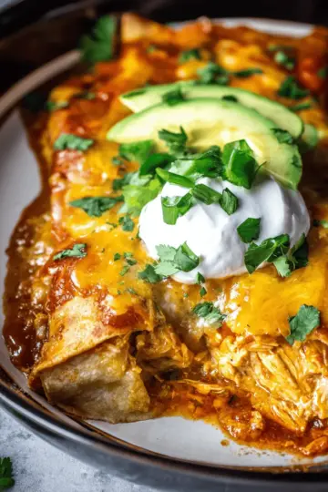 Slow Cooker Chicken Enchiladas