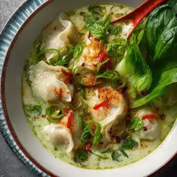 Thai Green Curry Dumpling Soup
