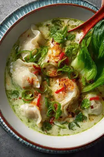Thai Green Curry Dumpling Soup