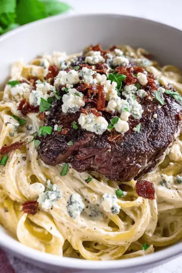 Copycat Olive Garden Steak Gorgonzola Alfredo