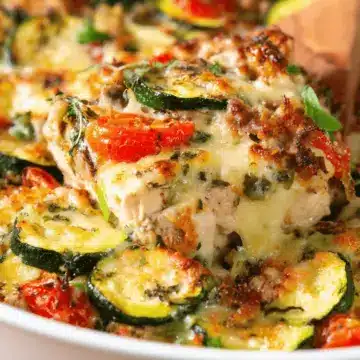 Tuscan Chicken Zucchini Casserole