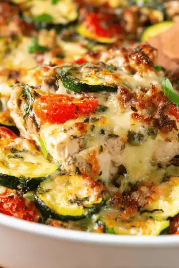 Tuscan Chicken Zucchini Casserole