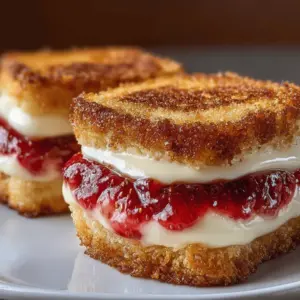 Fried Strawberry Cheesecake Sandwiches