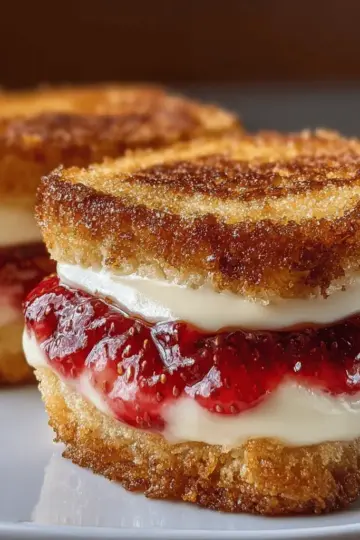 Fried Strawberry Cheesecake Sandwiches