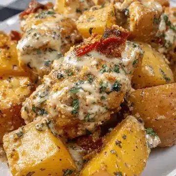 Crockpot Garlic Parmesan Chicken and Potatoes