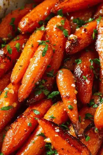 Honey Garlic Butter Roasted Carrots Recipe