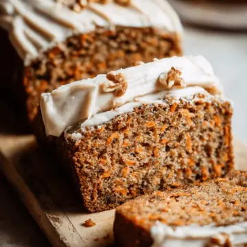 Healthier Carrot Cake Banana Bread with Cinnamon Cream Cheese Frosting
