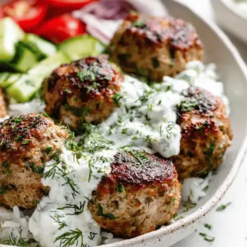 Healthy Greek Turkey Meatballs With Tzatziki