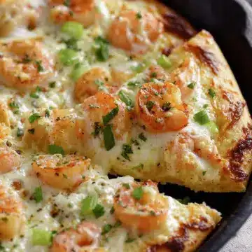 Shrimp Pizza with 5 Minute Alfredo Sauce